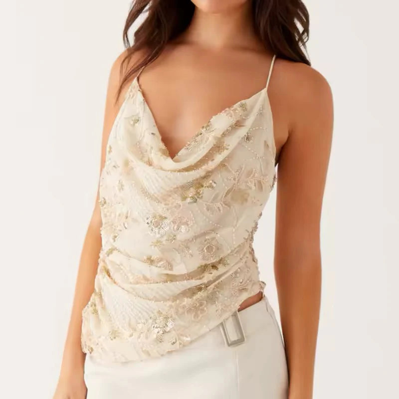 Bead Blast Halter Top