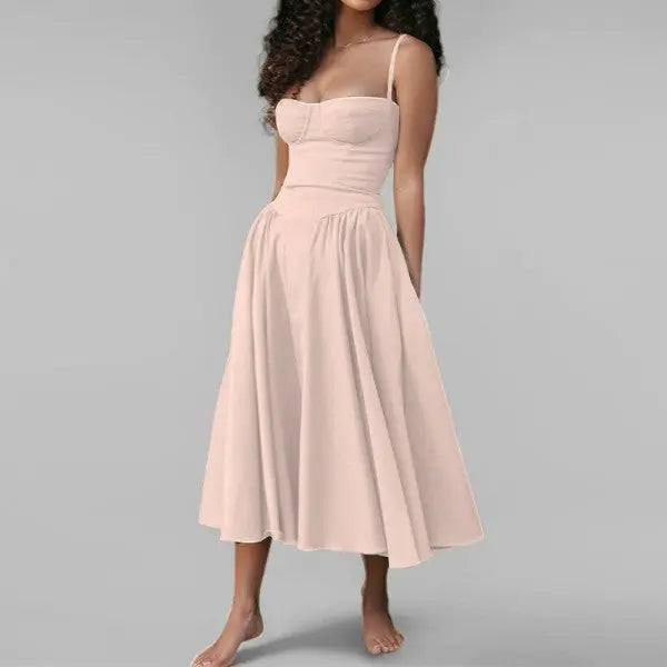 Bri Strapless Midi Corset Dress