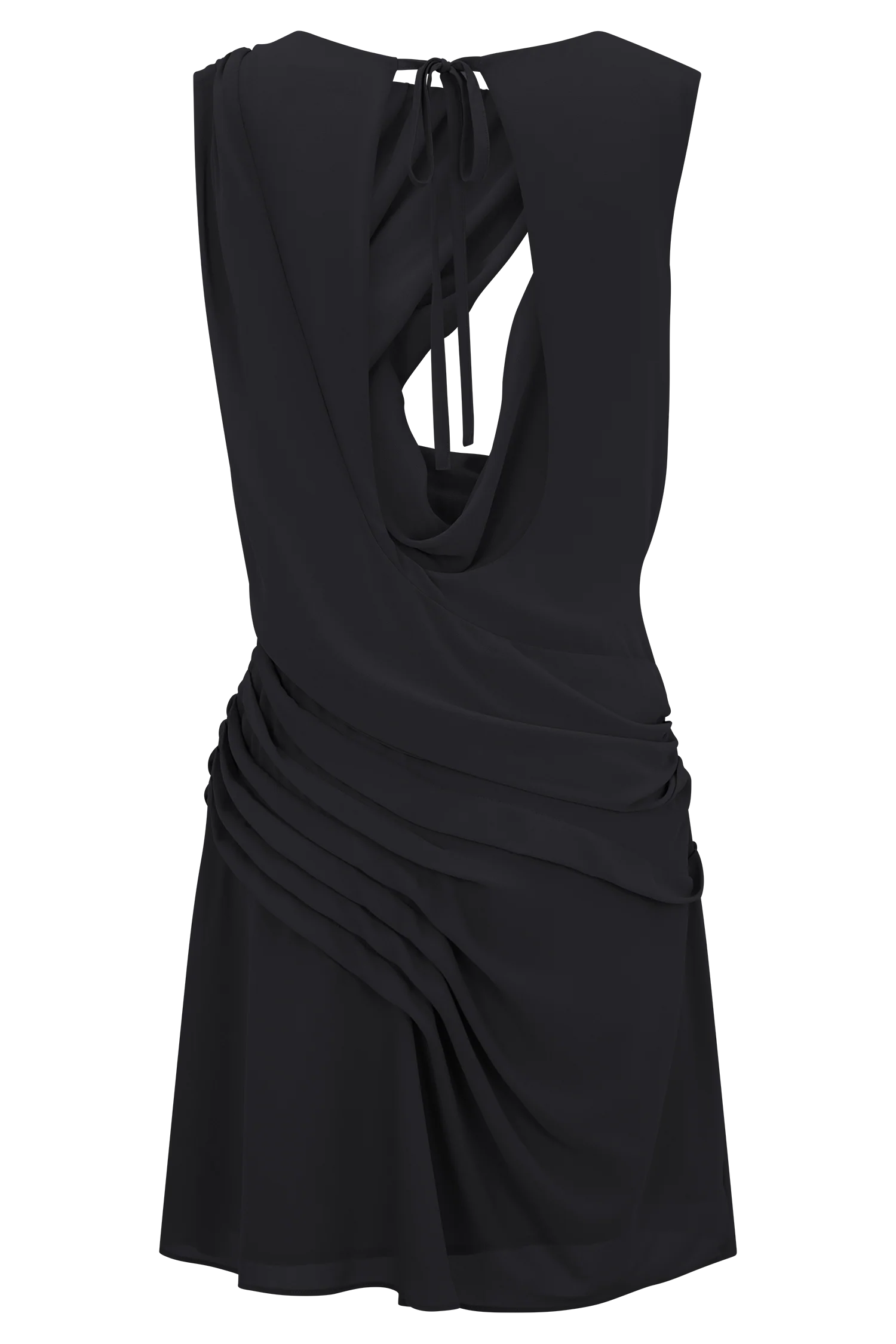 Oria Chiffon Mini Dress - Black