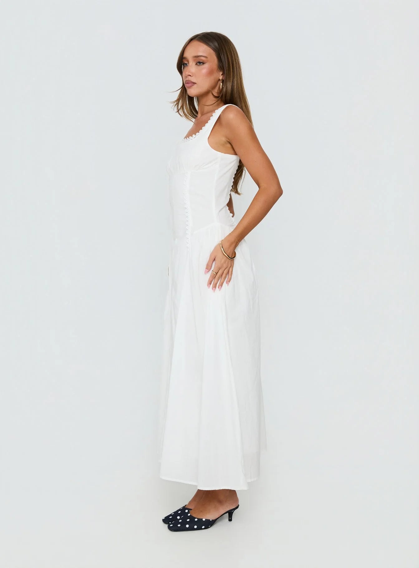 Mariette Panelled Midi Dress White