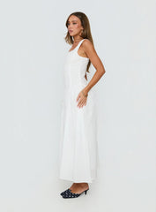 Mariette Panelled Midi Dress White