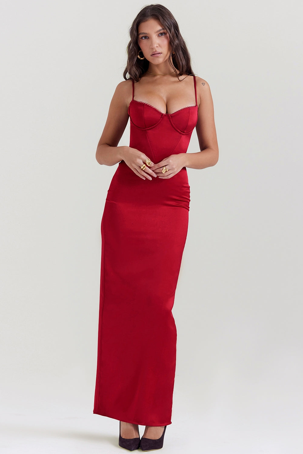 Stefania-Ruby Corset Maxi Dress