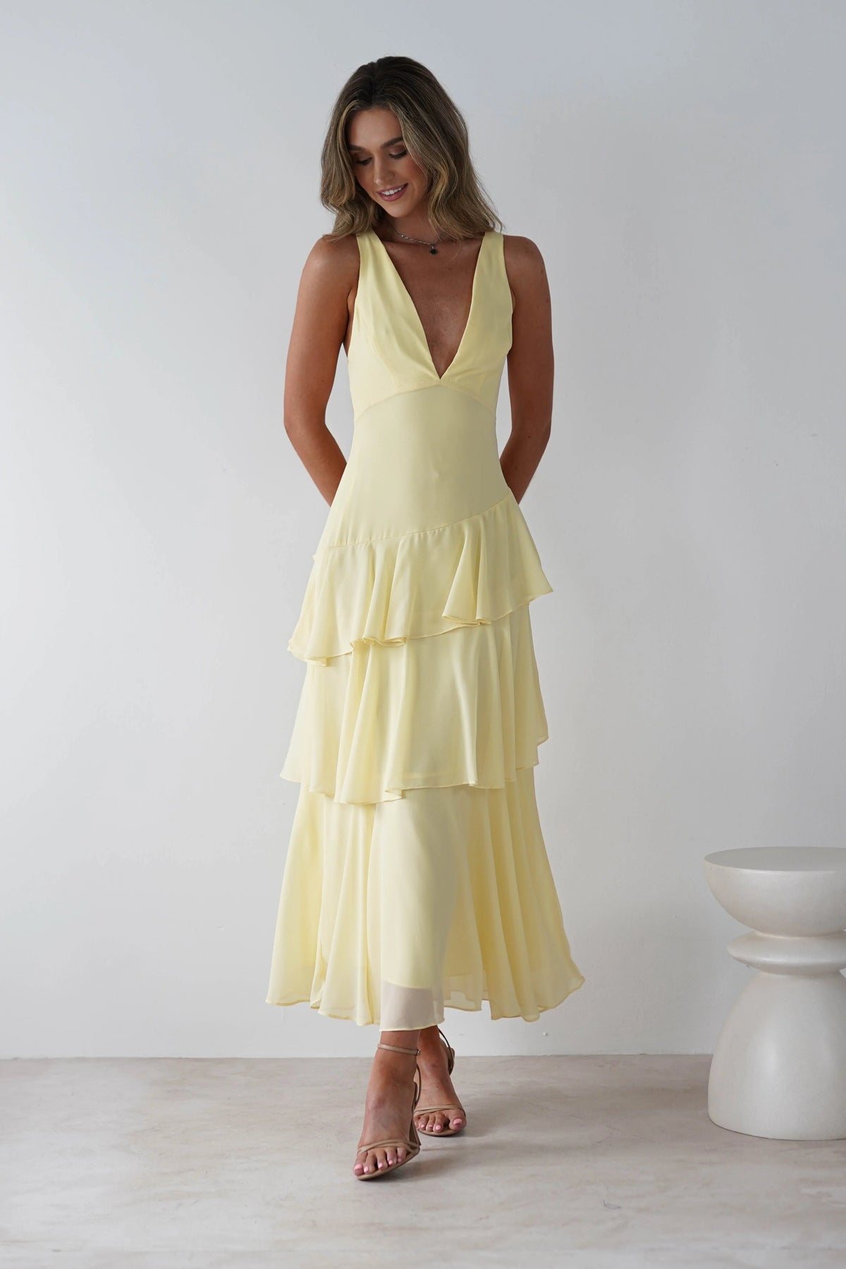 Andalusia Ruffle Maxi Dress | Yellow