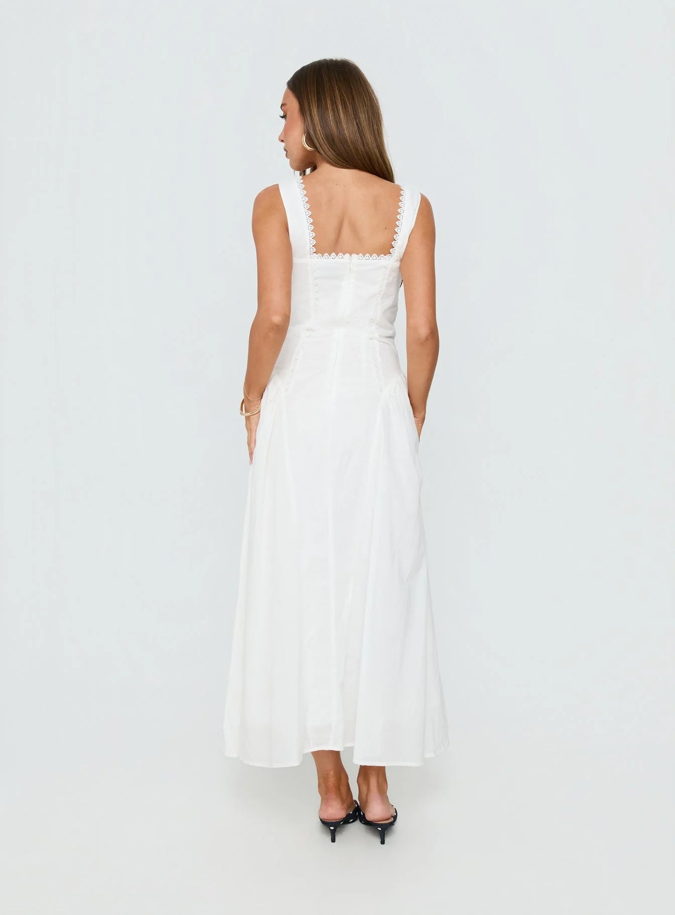 Mariette Panelled Midi Dress White