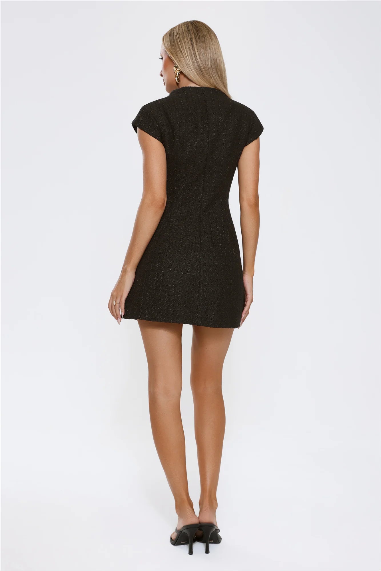 Good Outfit Day Tweed Mini Dress Black