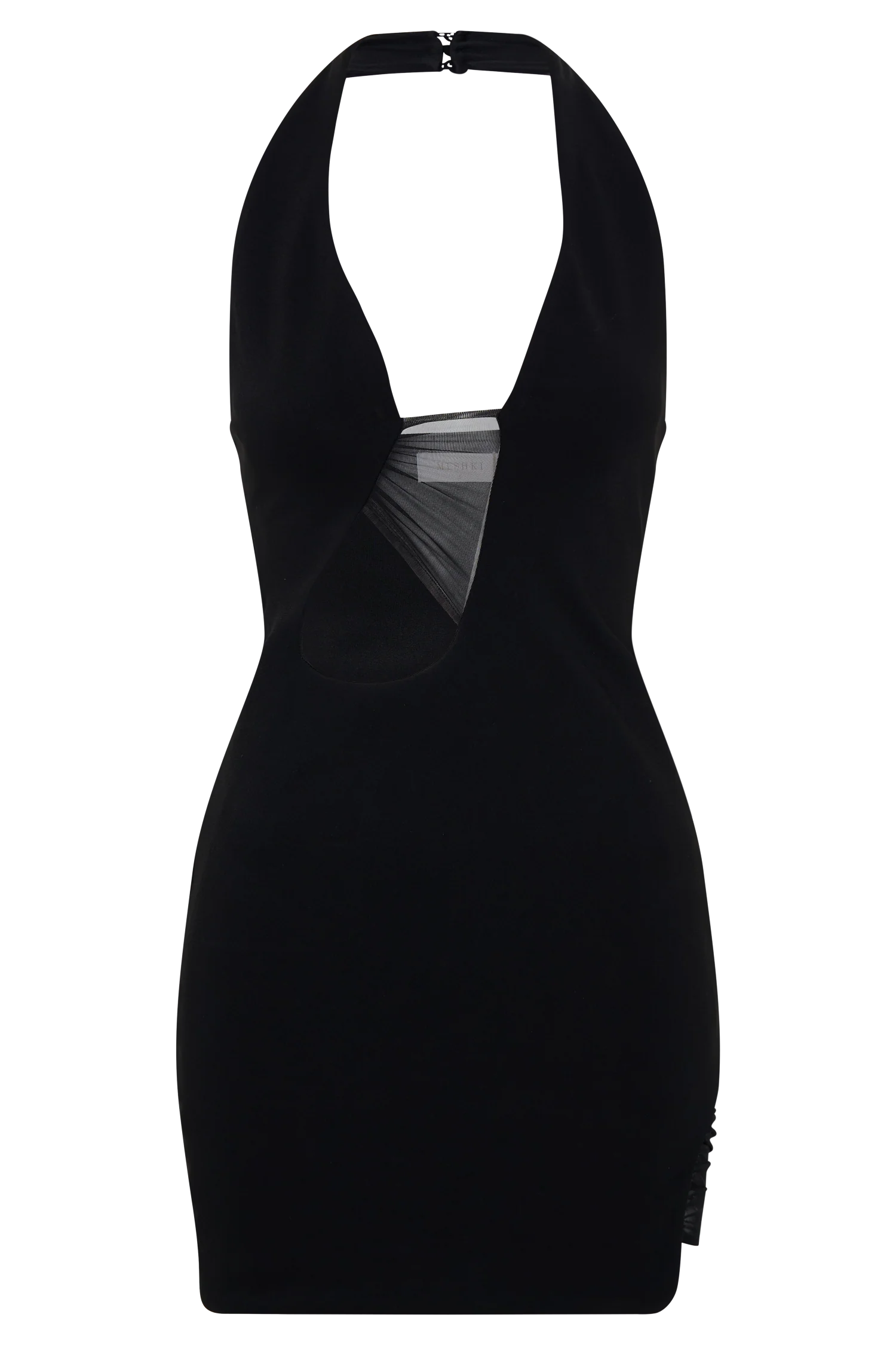 Aubree Crepe And Mesh Mini Dress - Black