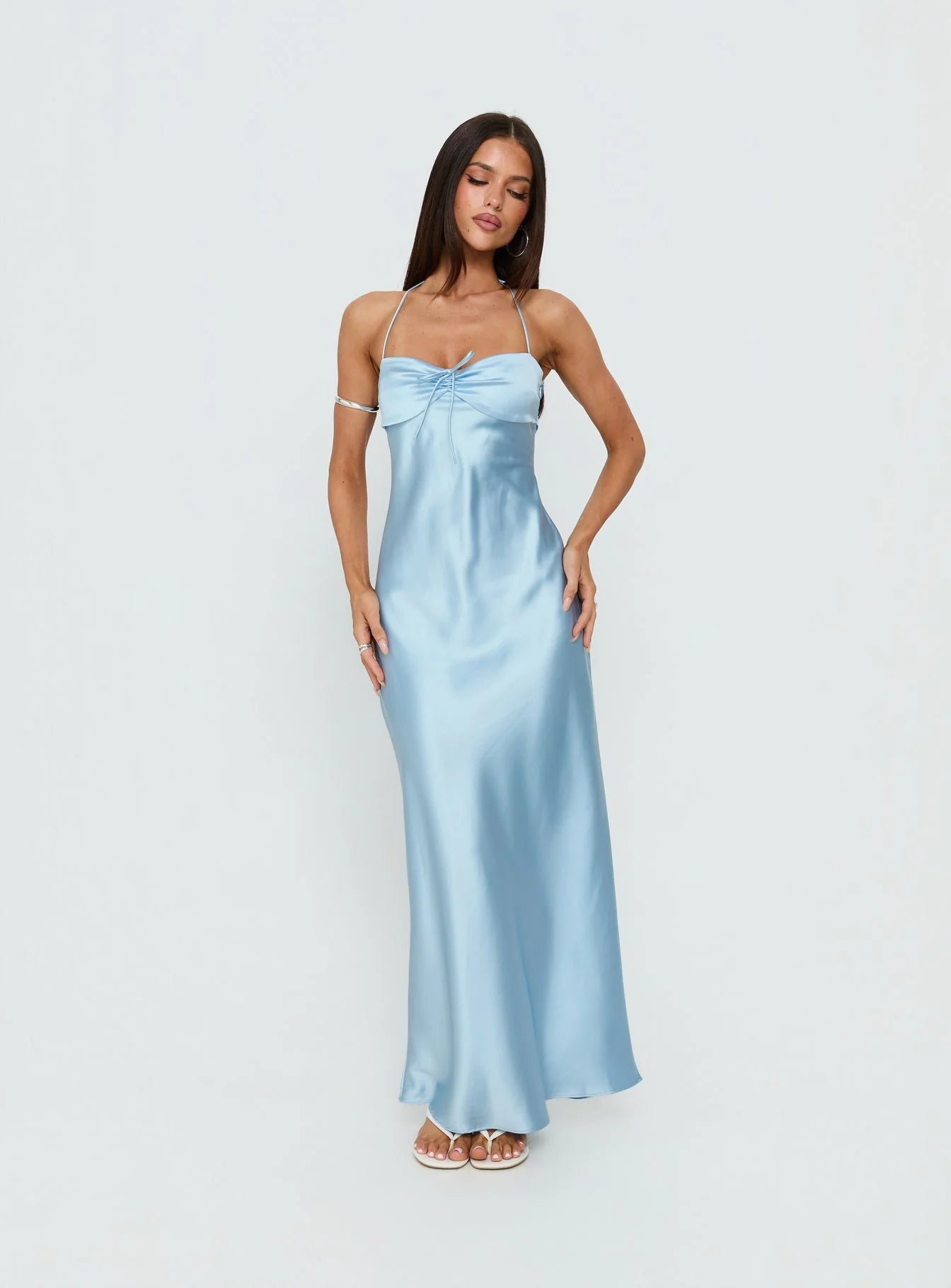 Fireproof Halter Maxi Dress Baby Blue