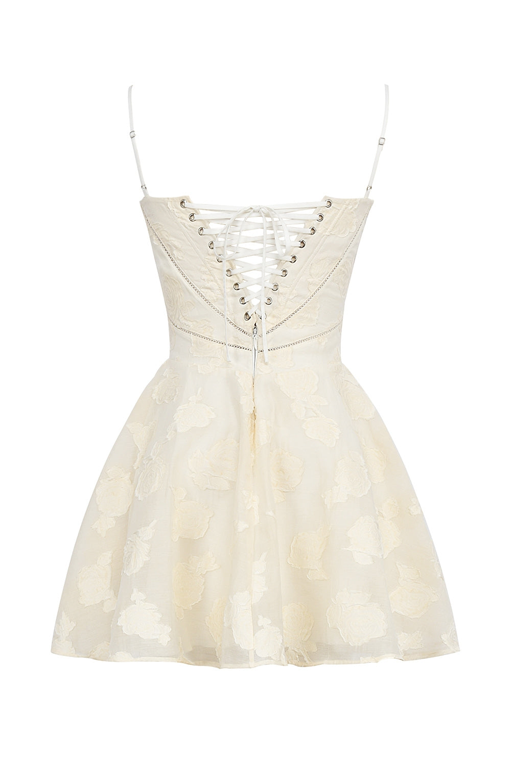 Serenita-Vintage Cream Floral Mini Dress