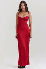 Stefania-Ruby Corset Maxi Dress
