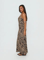 Cherilynn V Neck Maxi Dress Zebra