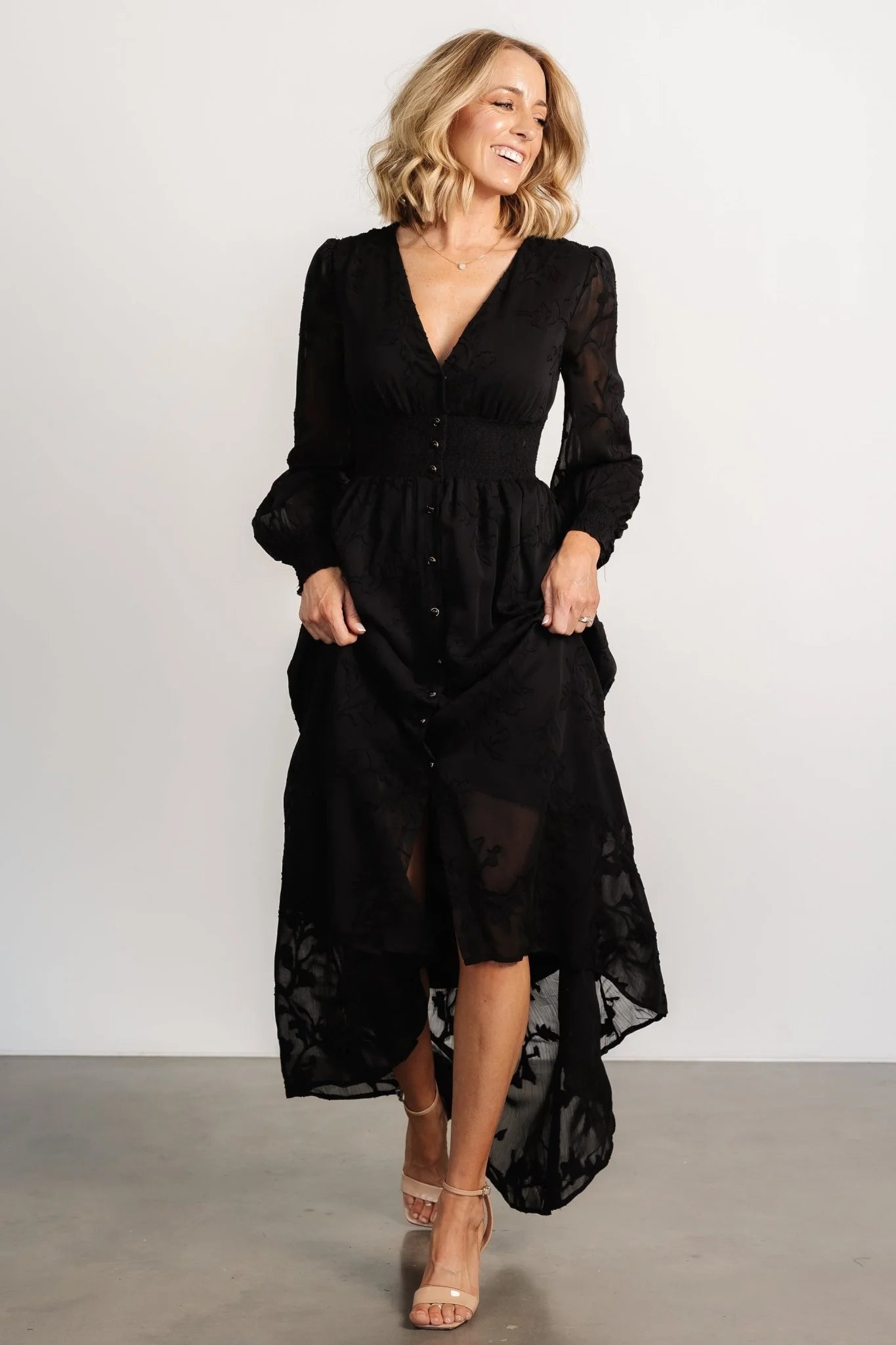 Mayfair High Low Maxi Dress | Black