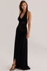 Natalina black custom hand beaded & embellished maxi dress - limited