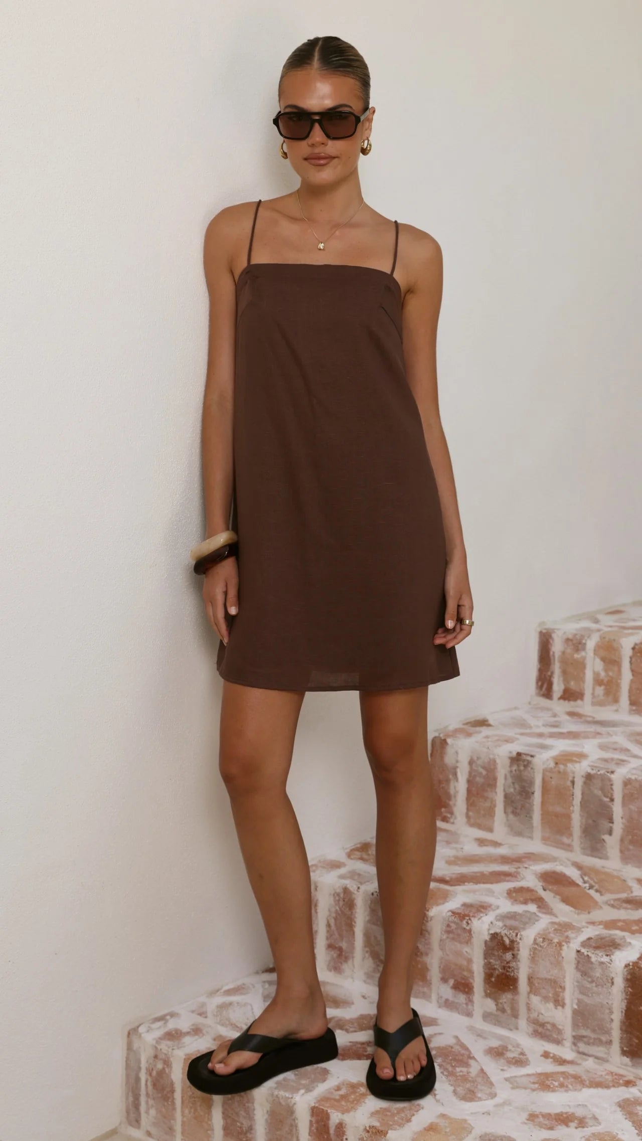 Nalu Mini Dress - Brown