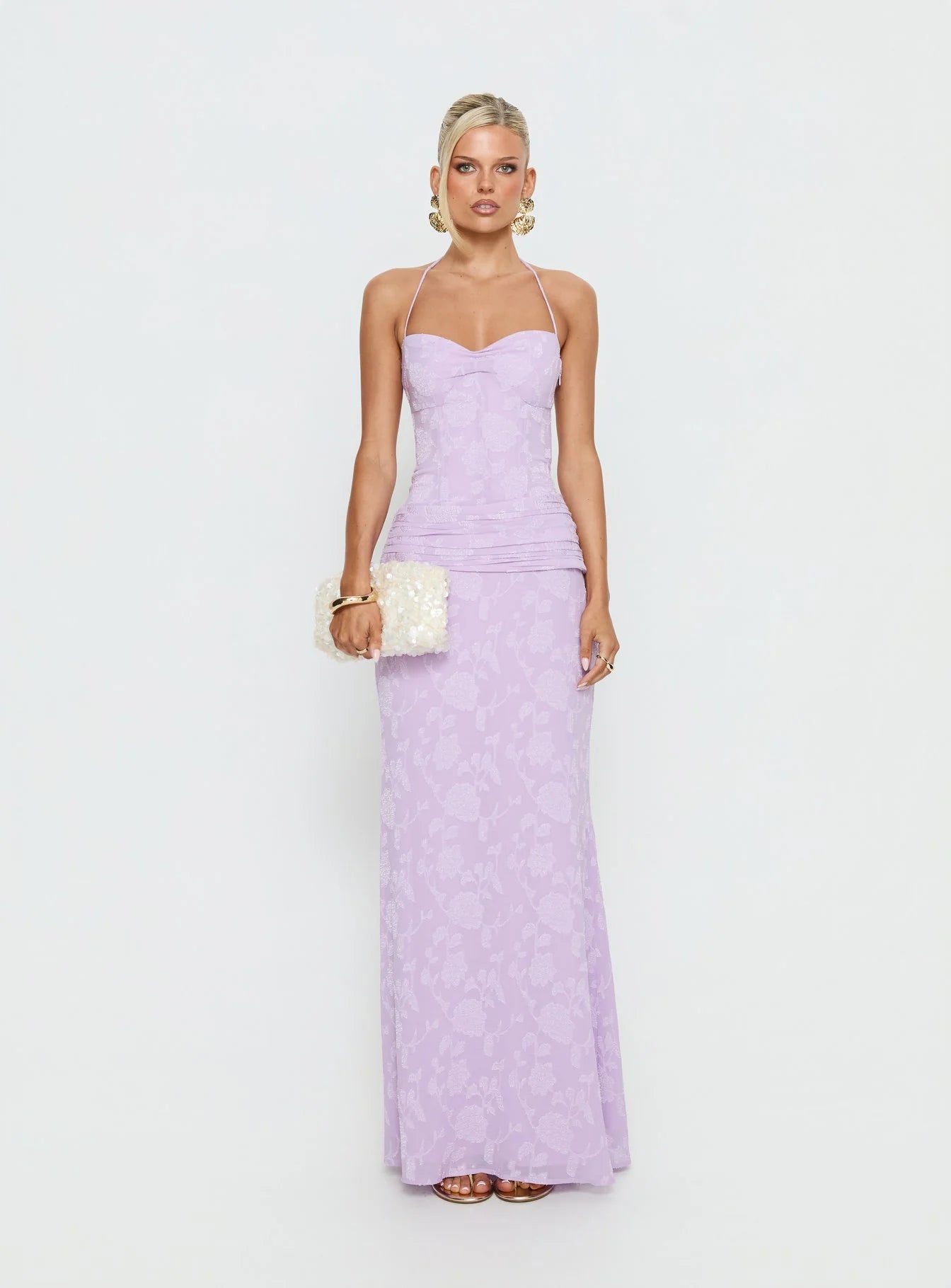 Love From Portofino Corset Maxi Dress Lilac
