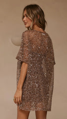 Zanthe Sequin Mini Dress - Mocha