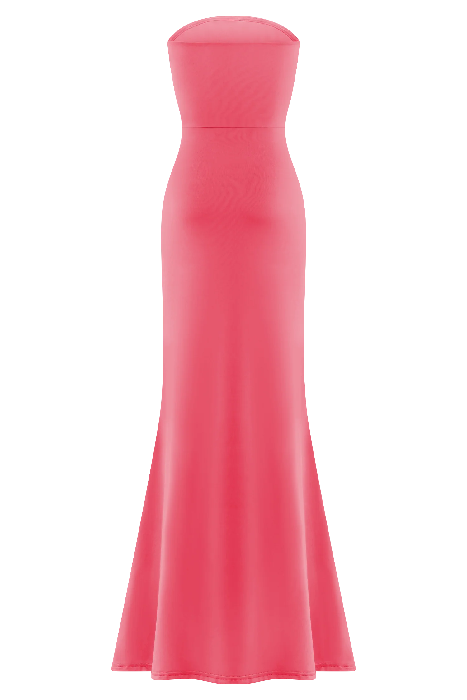 Madison Strapless Slinky Maxi Dress - Coral