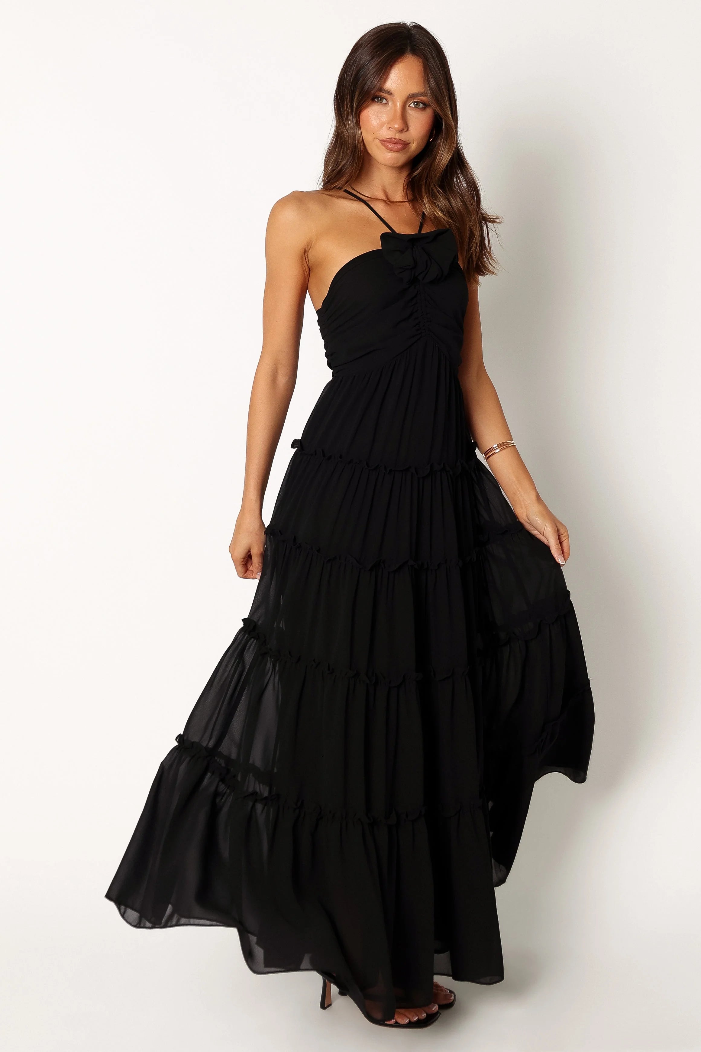 Dottie Halterneck Maxi Dress - Black