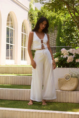 Coastal Cutie Eyelet Tie Set White
