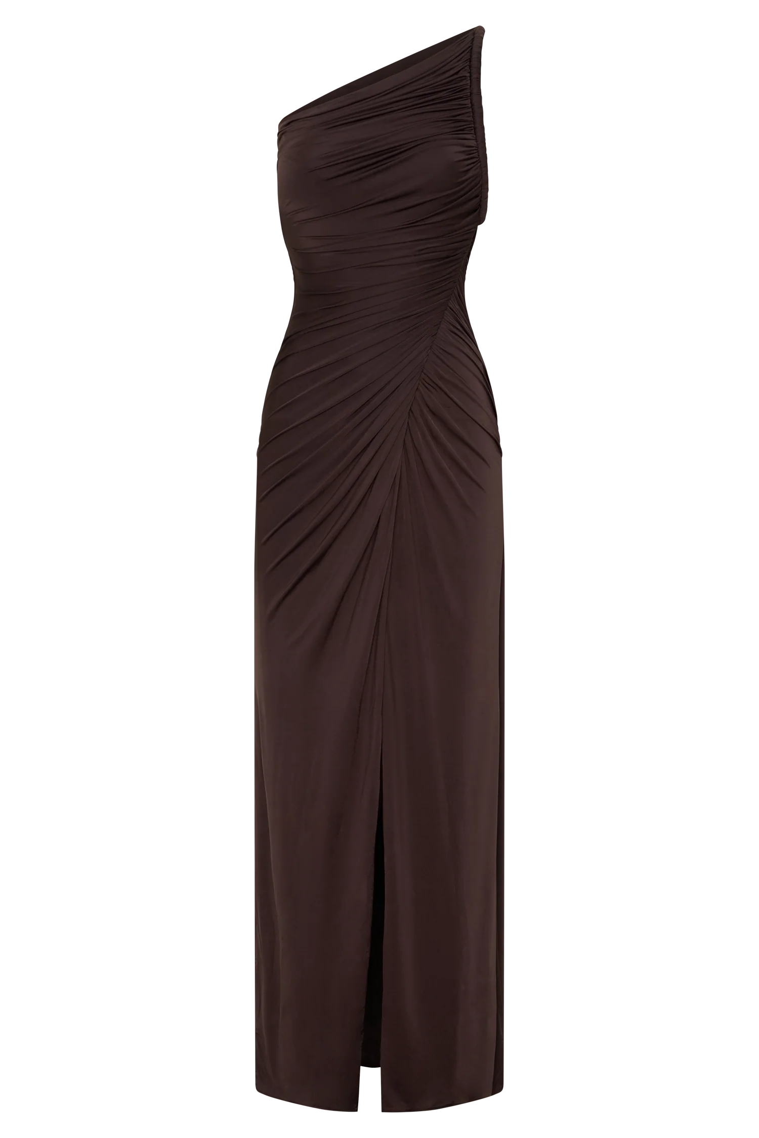 Ryn Twisted One Shoulder Maxi Dress - Dark Chocolate
