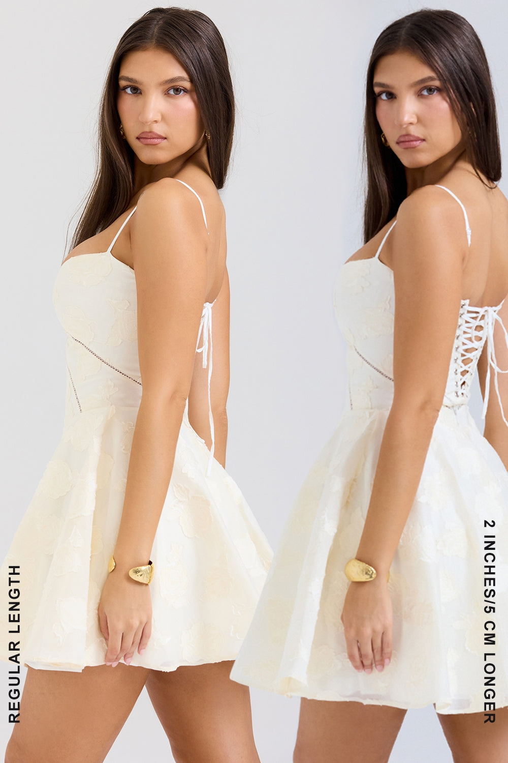 Serenita-Vintage Cream Floral Mini Dress