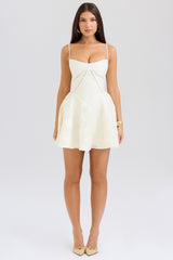 Serenita-Vintage Cream Floral Mini Dress