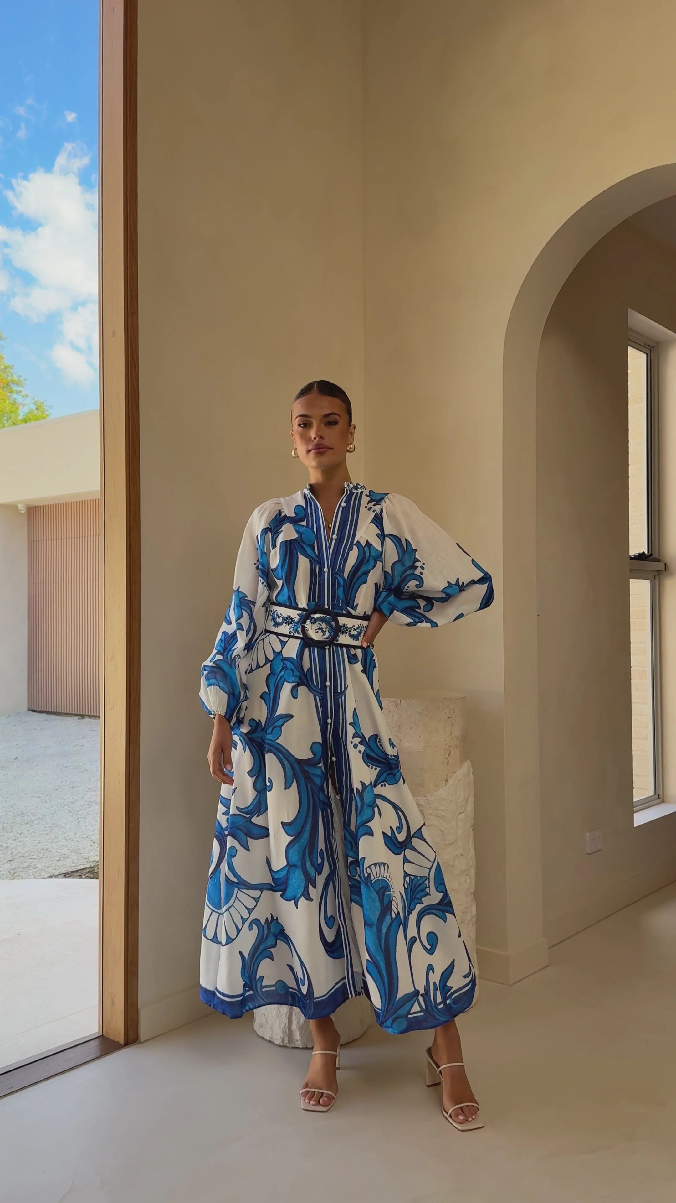 Carmal Long Sleeve Maxi Dress - Paradise