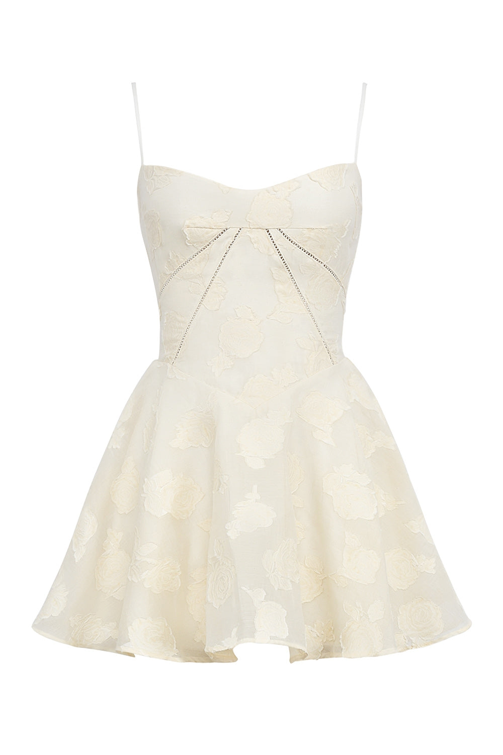 Serenita-Vintage Cream Floral Mini Dress