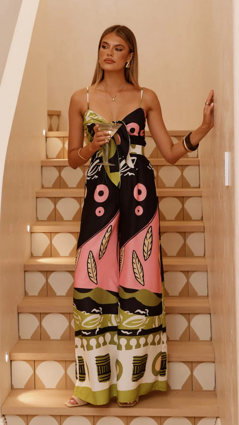 Teresa Jumpsuit - Green/Pink