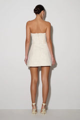 Lorrie Tweed Corset Mini Dress - White