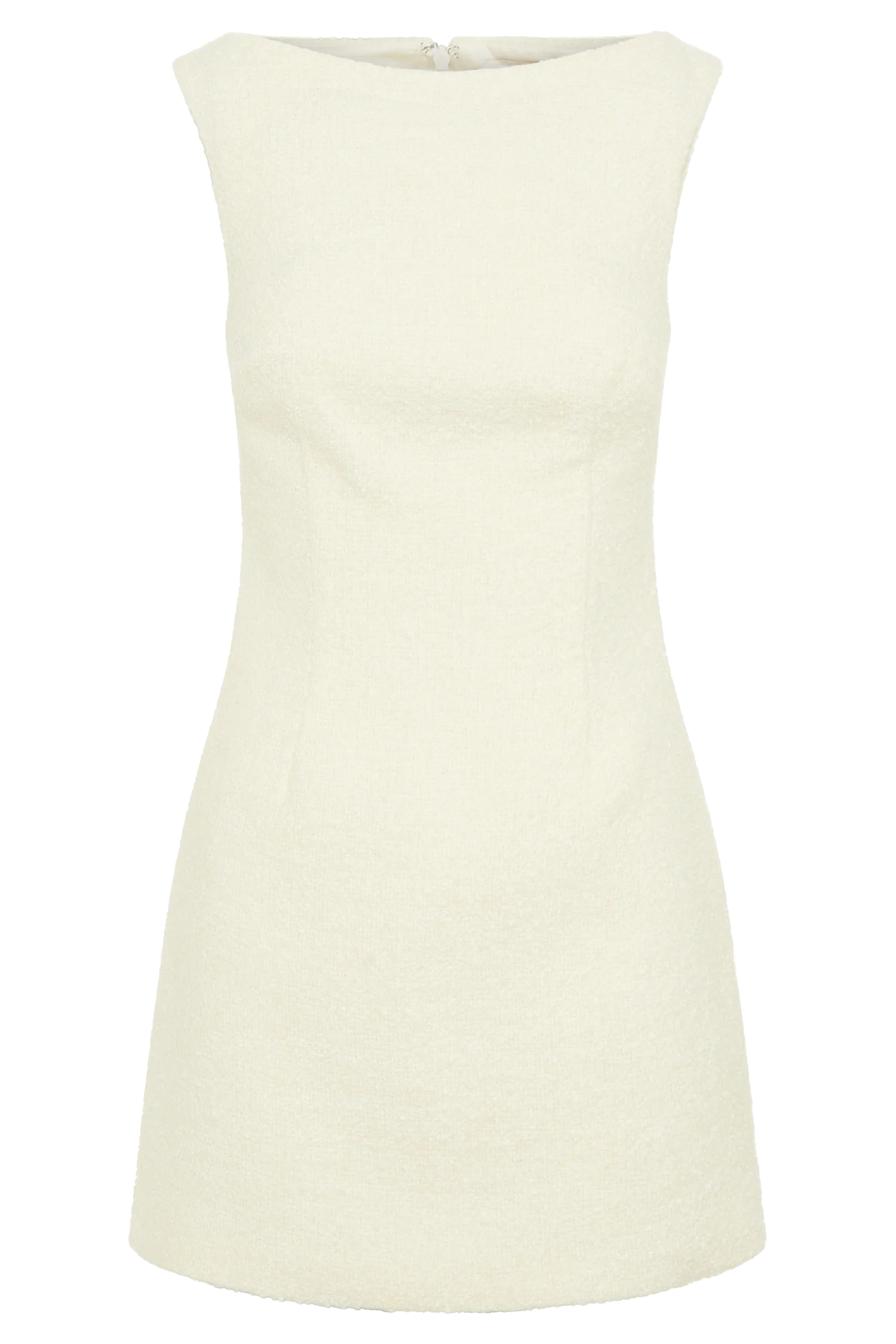 Angela Textured Boucle Mini Dress - Ivory