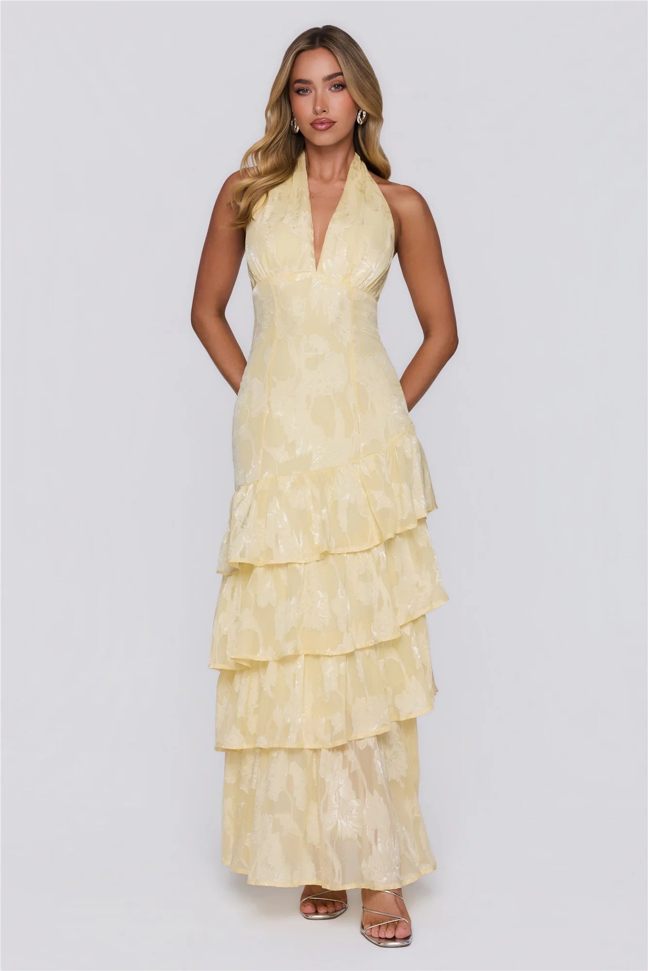 Mood Shift Halter Maxi Dress Yellow
