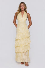 Mood Shift Halter Maxi Dress Yellow