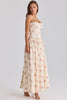 ivory vintage rose print cotton maxi dress