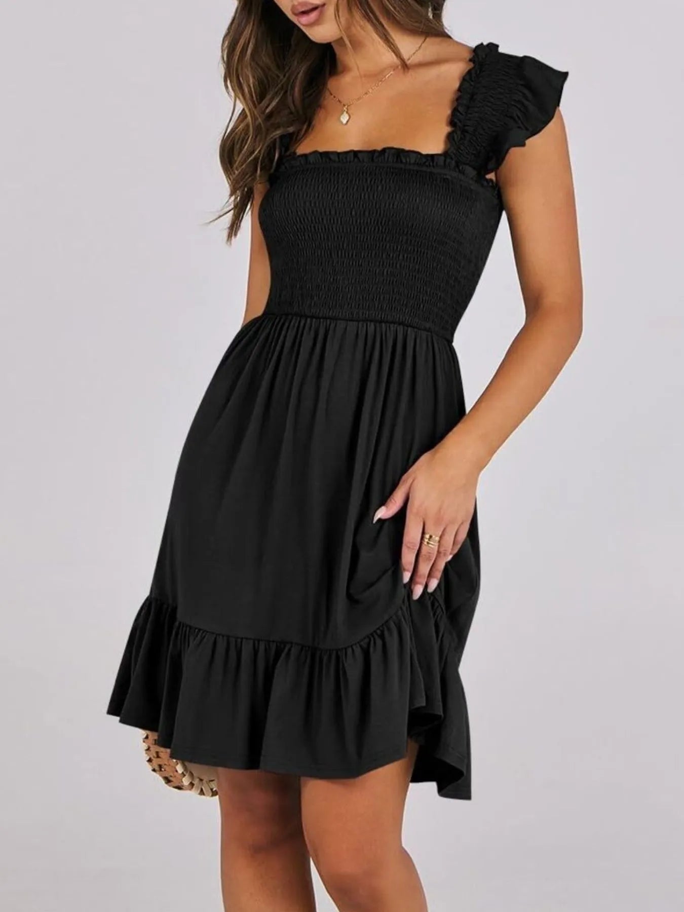 Ruffled Hem Smocked Cami Dress