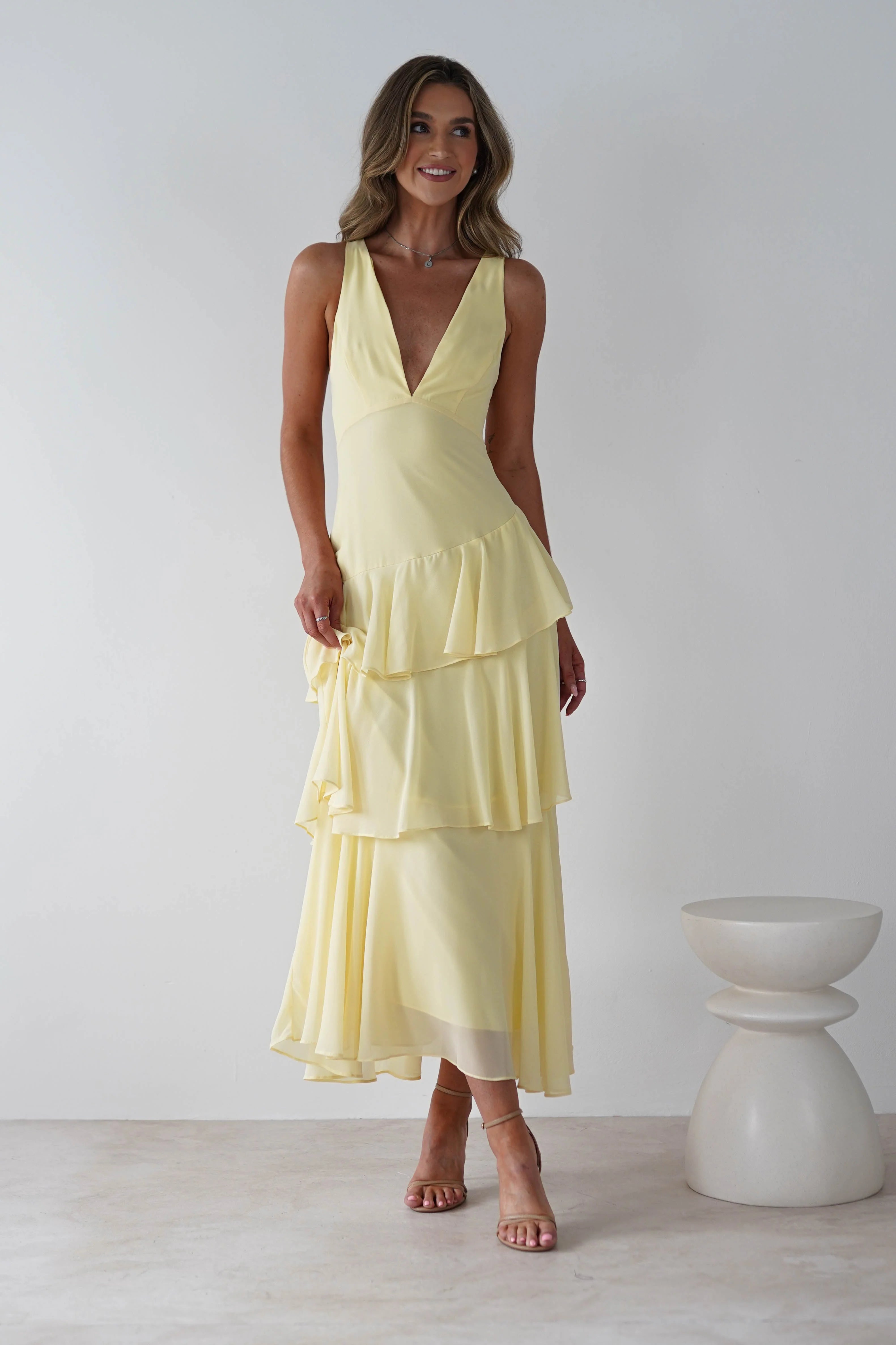 Andalusia Ruffle Maxi Dress | Yellow