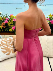 Pleated Tube Maxi Dress