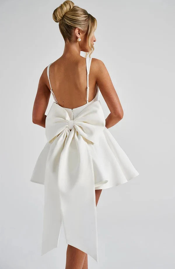 Party Dresses Cocktail Short/Mini Spaghetti Straps Sleeveless With Detachable Bow Homecoming