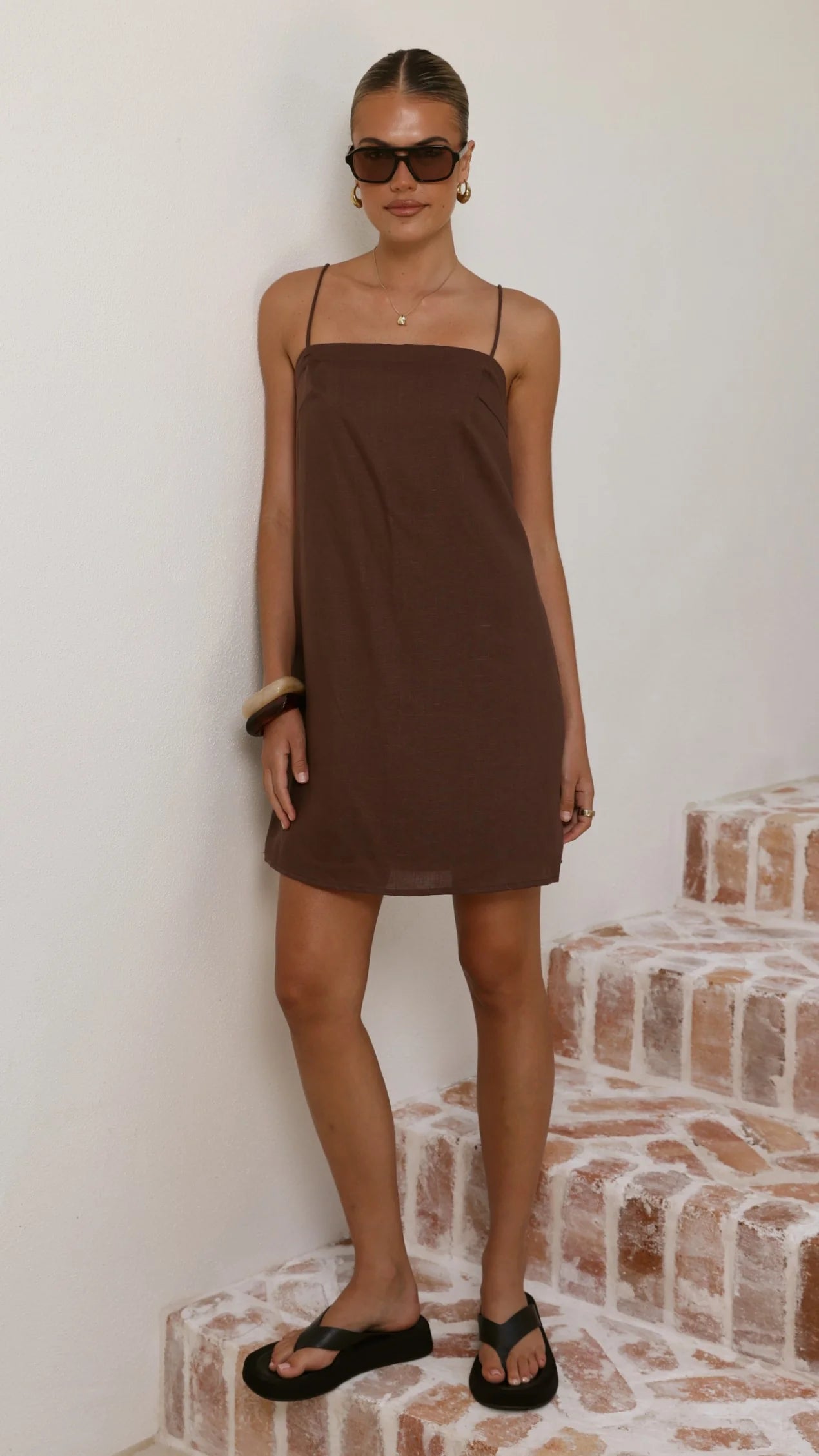 Nalu Mini Dress - Brown