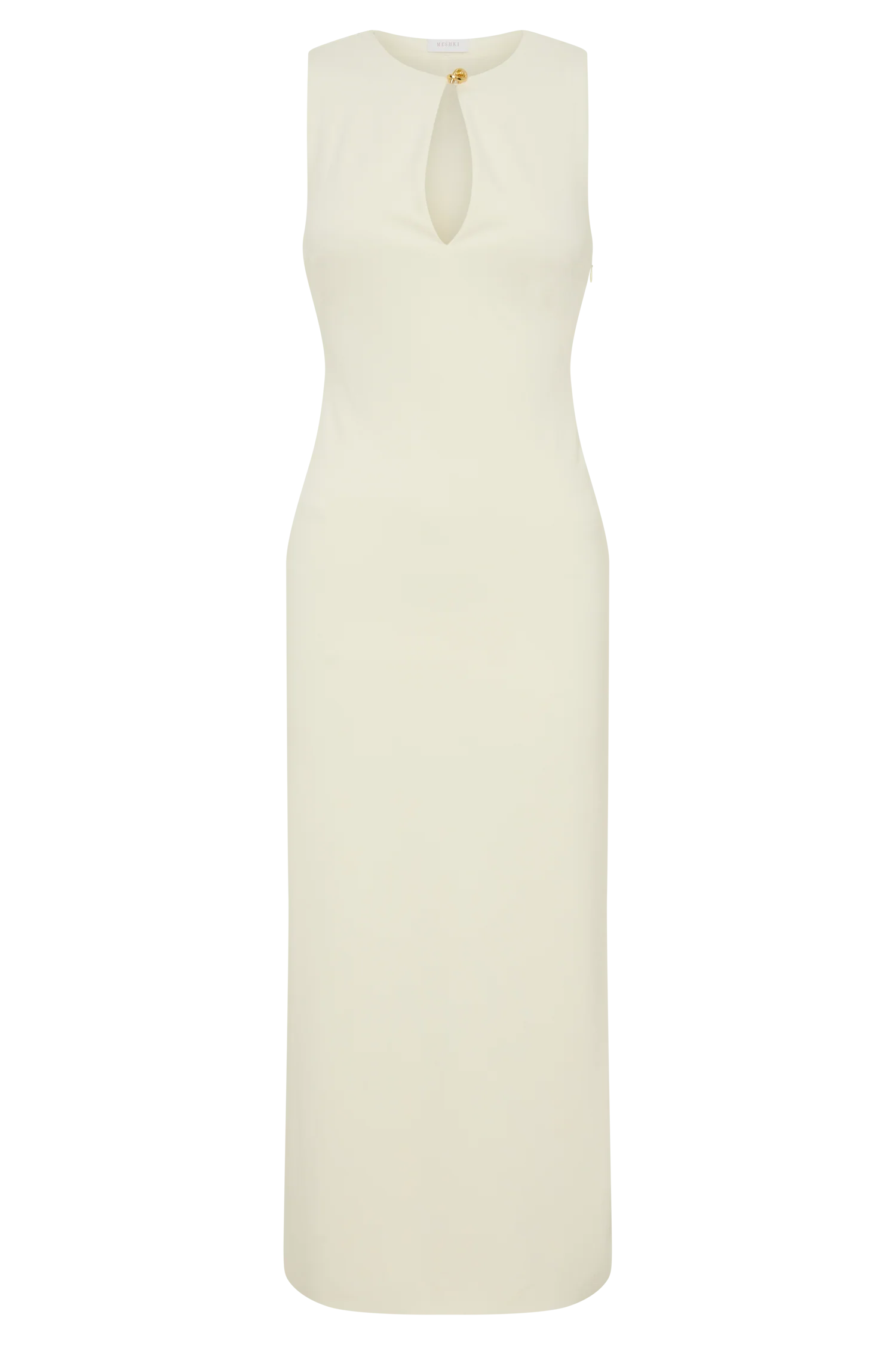 Norah Sleeveless Crepe Midi Dress - Ivory