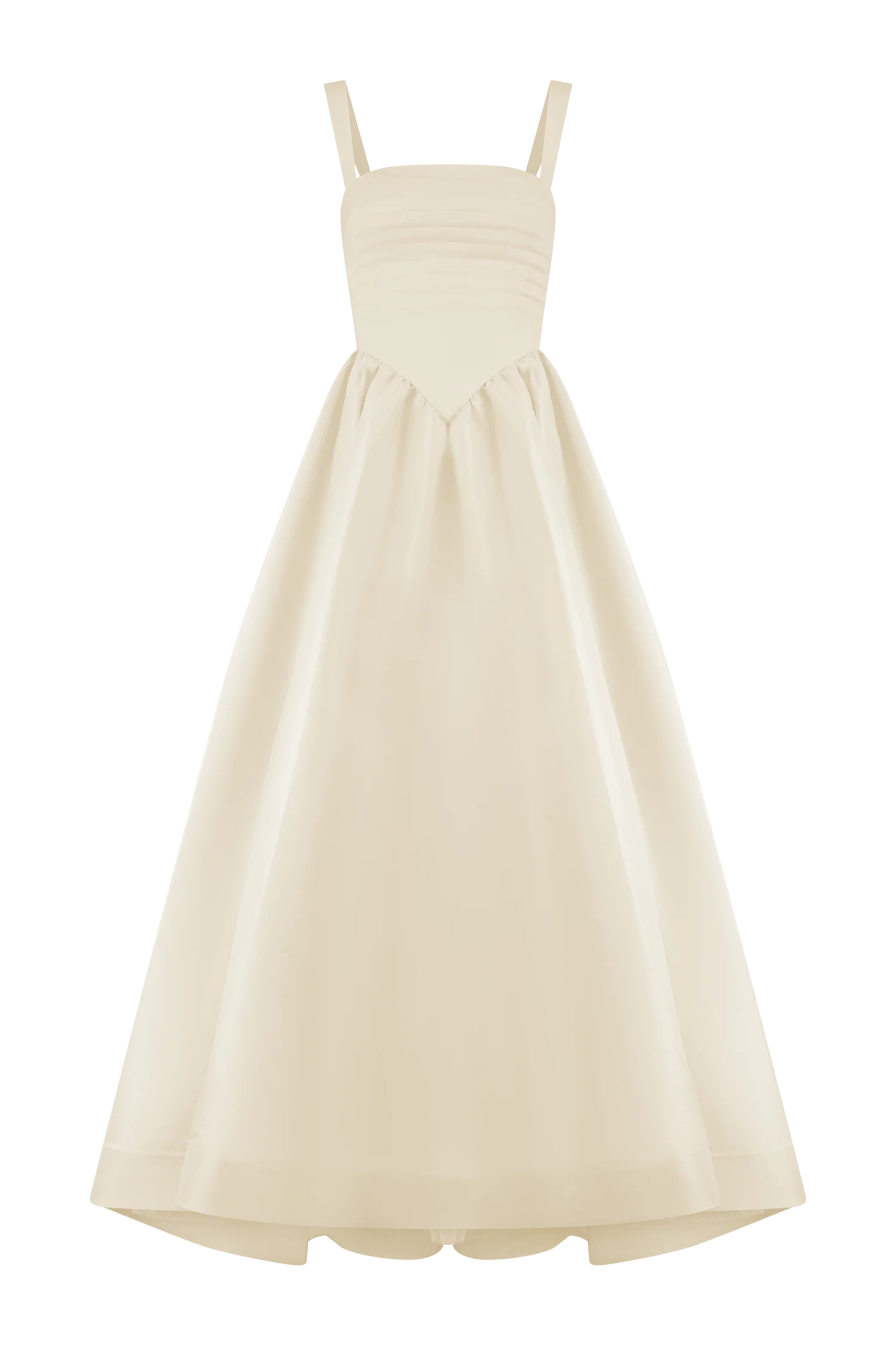Carla Ruched Gown - Cream Ivory