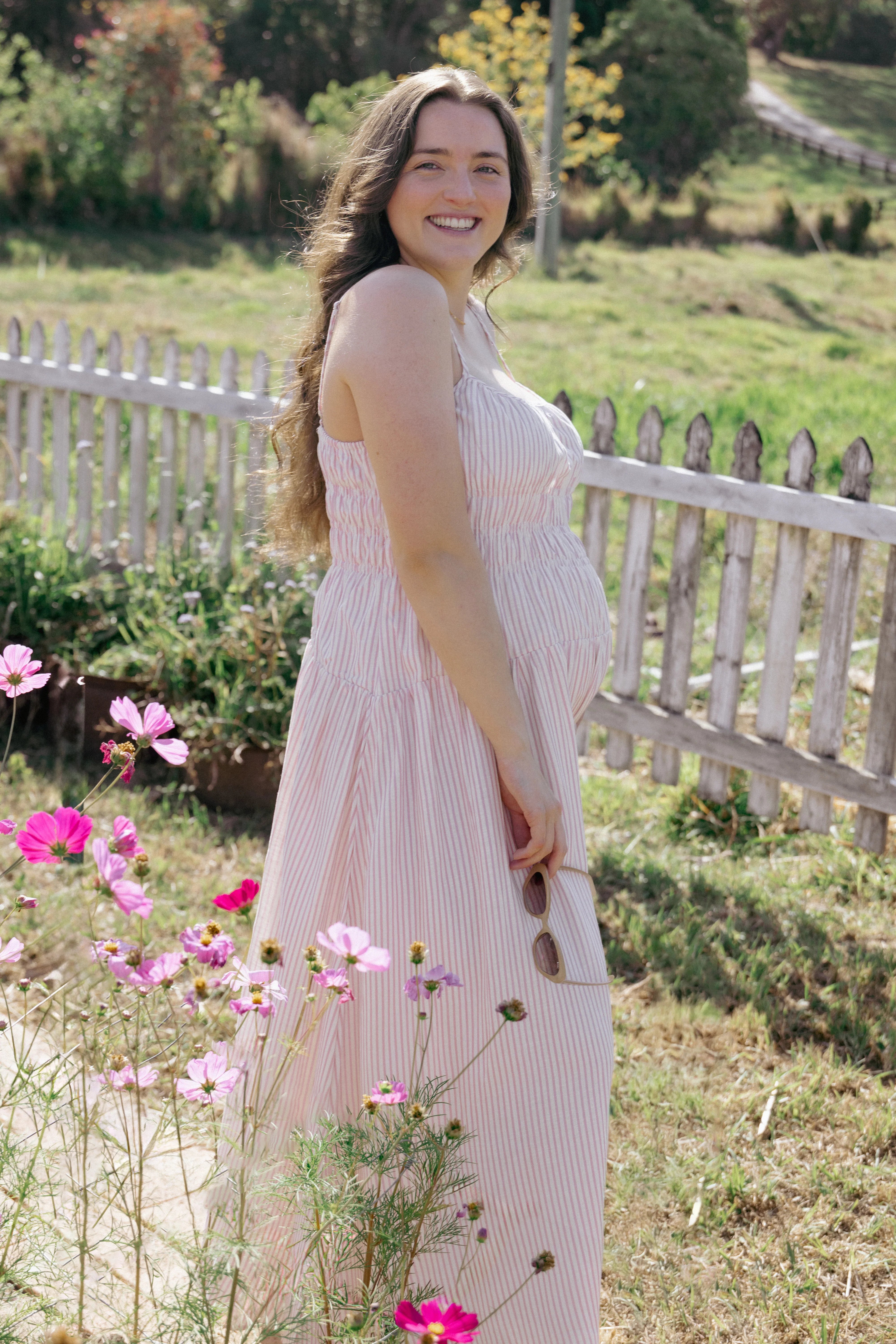 Brittany Maxi Dress - Pink Stripe