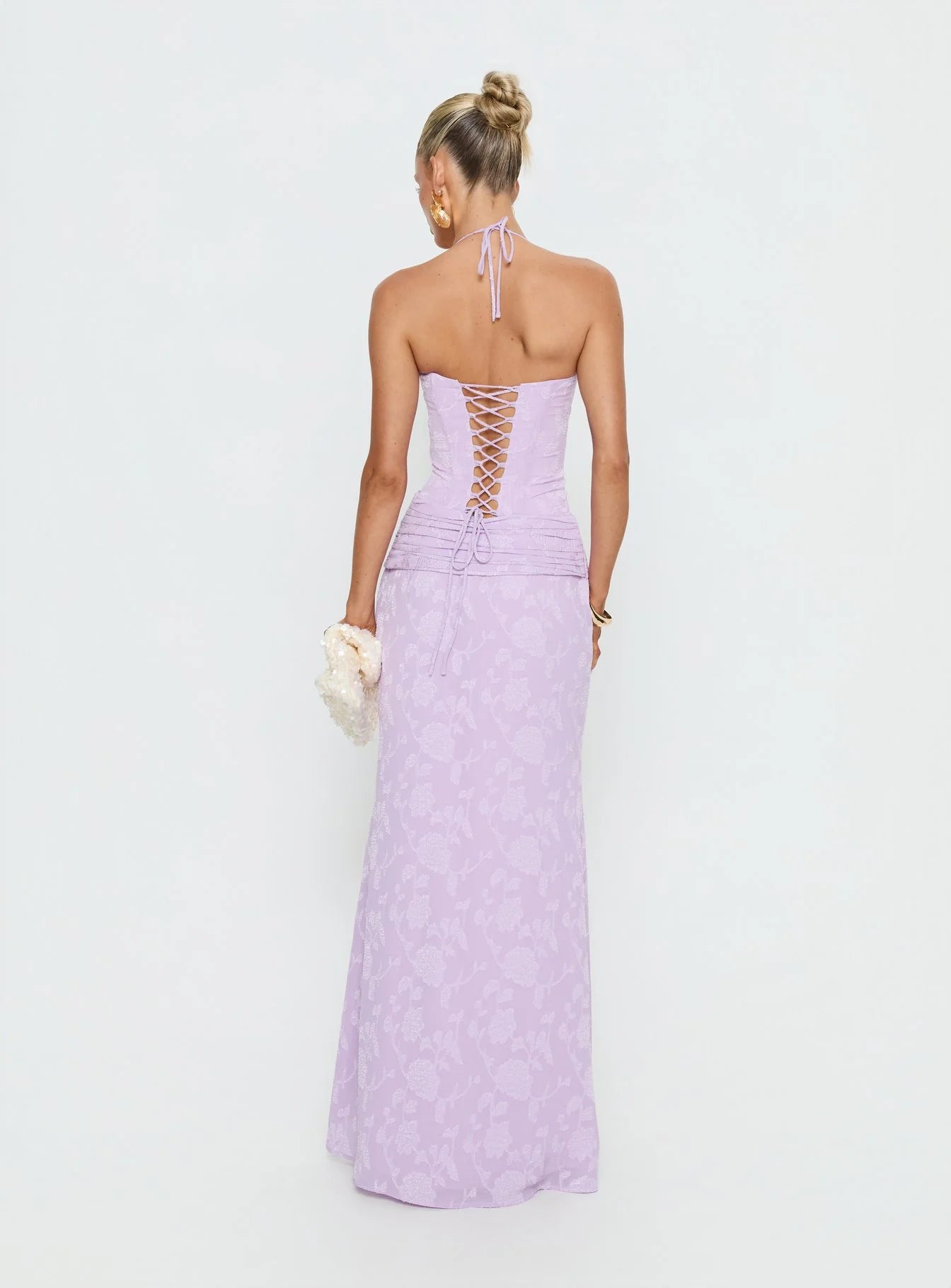 Love From Portofino Corset Maxi Dress Lilac