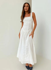 Mariette Panelled Midi Dress White