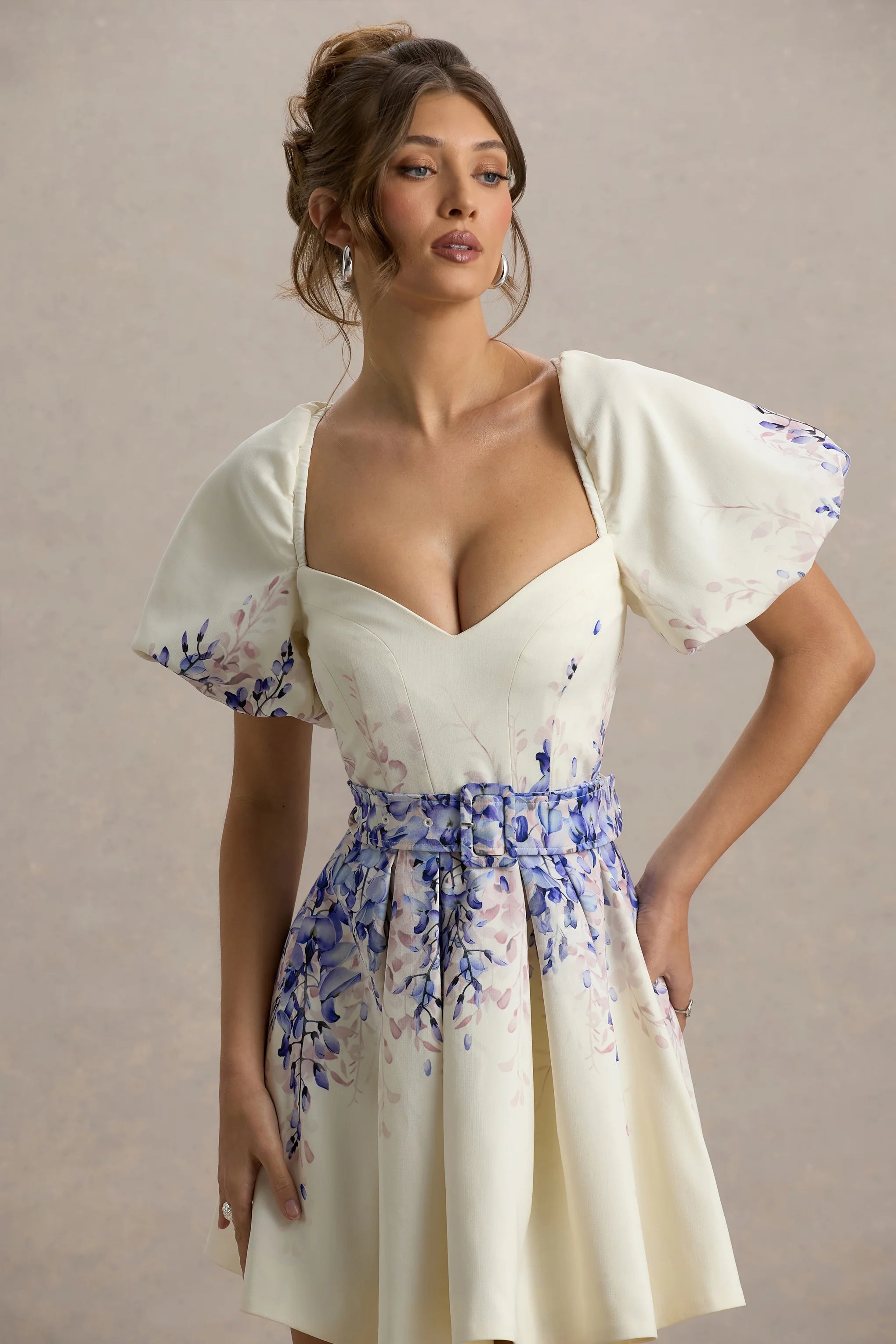 Tapia | Wisteria Print Belted Mini Dress