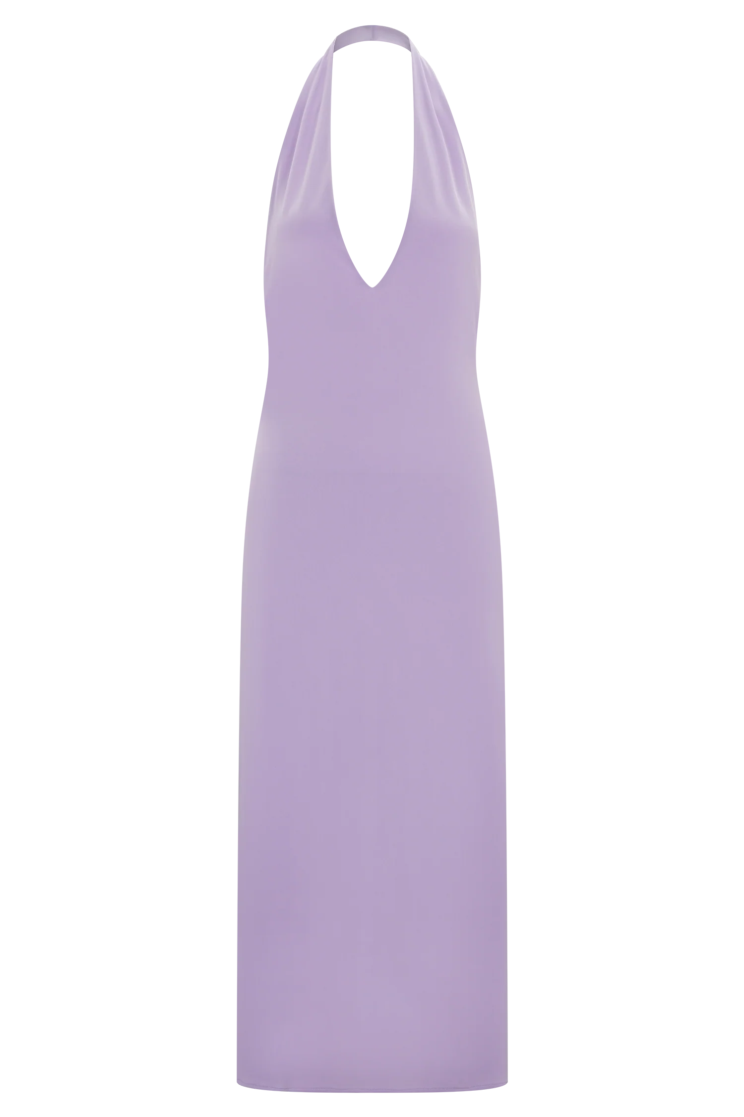 Genie Slinky Halter Midi Dress - Lilac