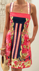 Milana Mini Dress - Navy/Pink