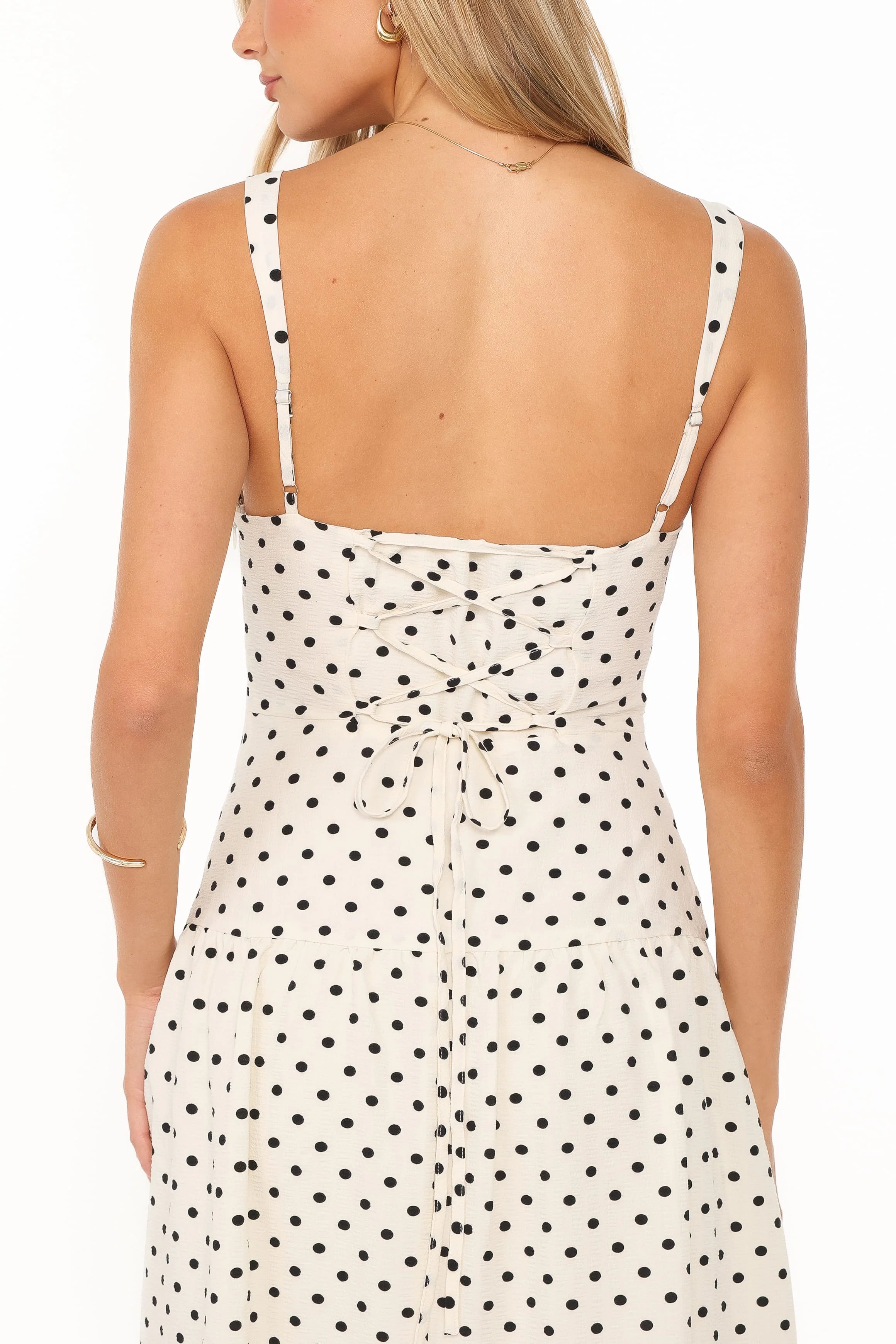 Sophina Midi Dress - Black Polka Dot