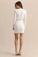 Ciela | White Extreme Plunge-Neck Mini Dress
