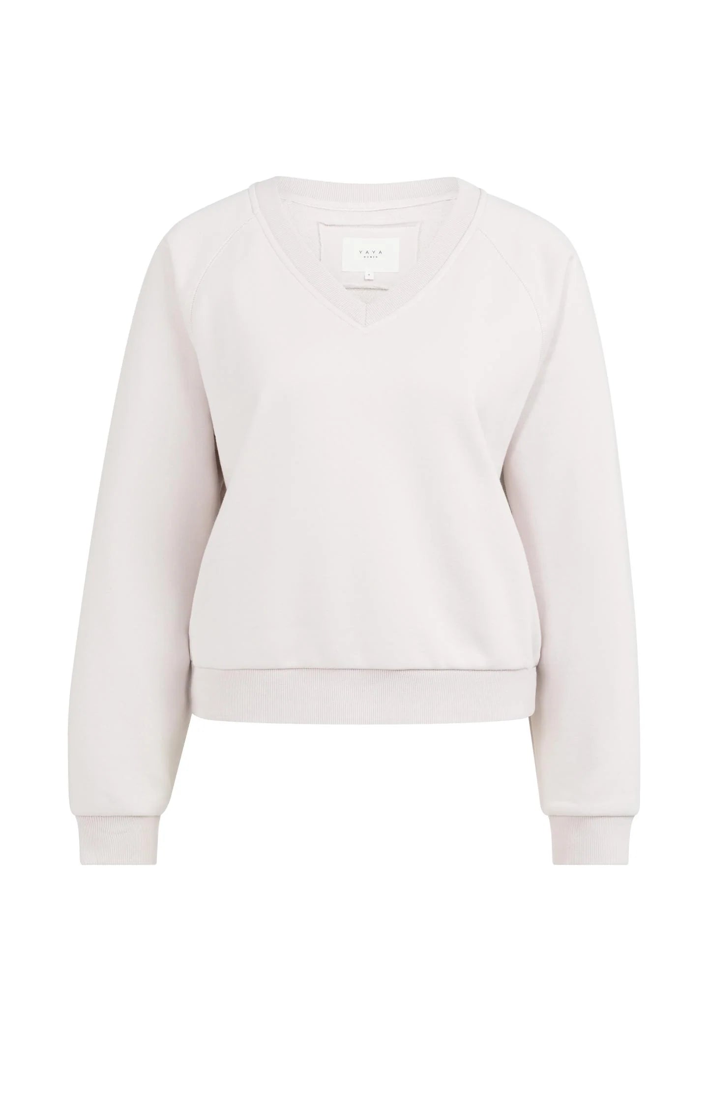 Sweater with V-neck and ribbed trims