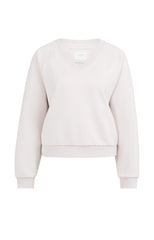 Sweater with V-neck and ribbed trims